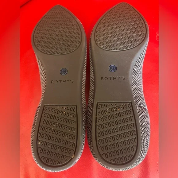 Rothys 'The Point' Solid Slip On Ballet Flat Shoes Birdseye Cloud Gray - Picture 6 of 7